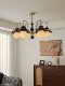French Mid-Century Style Solid Wood Living Room Chandelier, American Retro Glass Magic Bean Creative Dining Room Study Master Bedroom Room Lamp