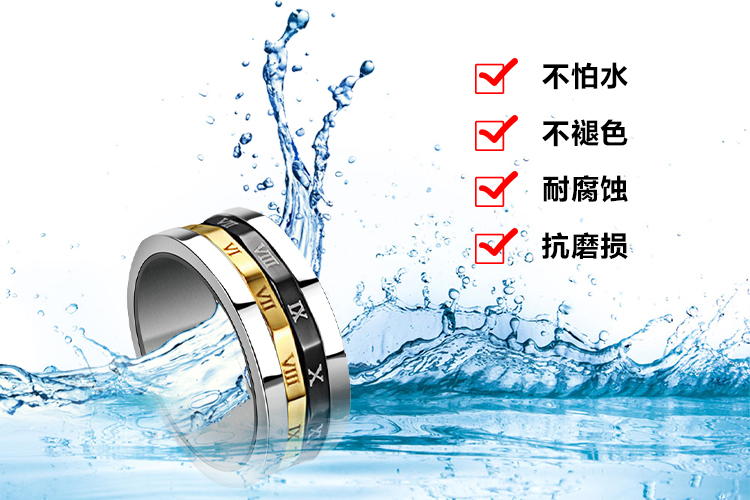 Nhẫn độc đáo bằng thép titan Thời trang Nhật Bản và Hàn Quốc của chiếc nhẫn chỉ số cá tính vòng đuôi nam với phụ kiện có thể xoay - Nhẫn nhẫn nam vàng tây