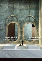 Oval hanging hotel restroom boom mirror ceiling hanging mirror suspended luminous mirror hoisting intelligent bathroom mirror