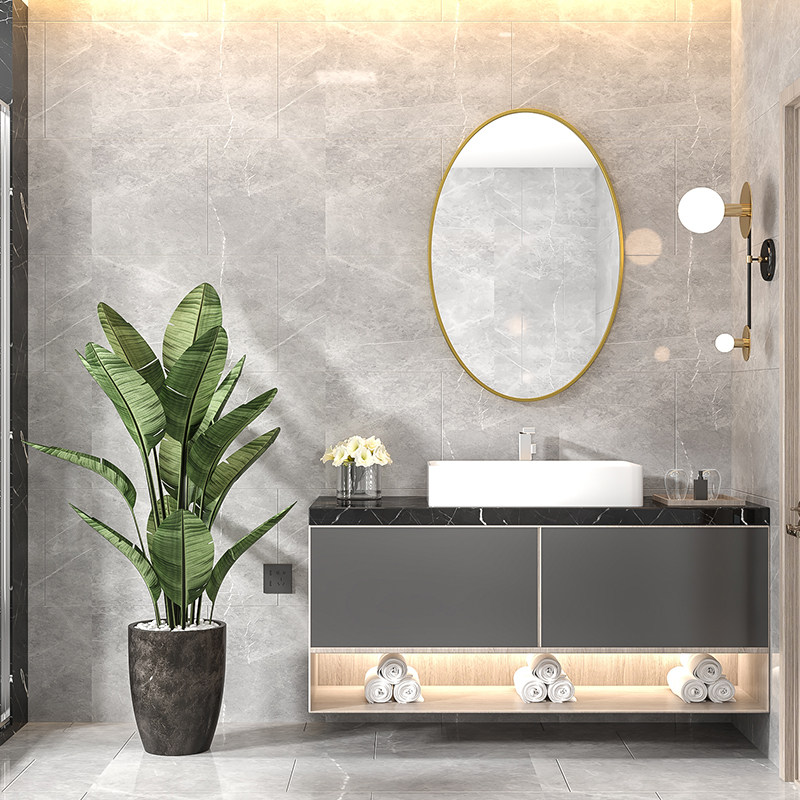 Nordic bathroom mirror oval iron bedroom cosmetic mirror cosmetic mirror wall-mounted mirror luxury porch decorative mirror