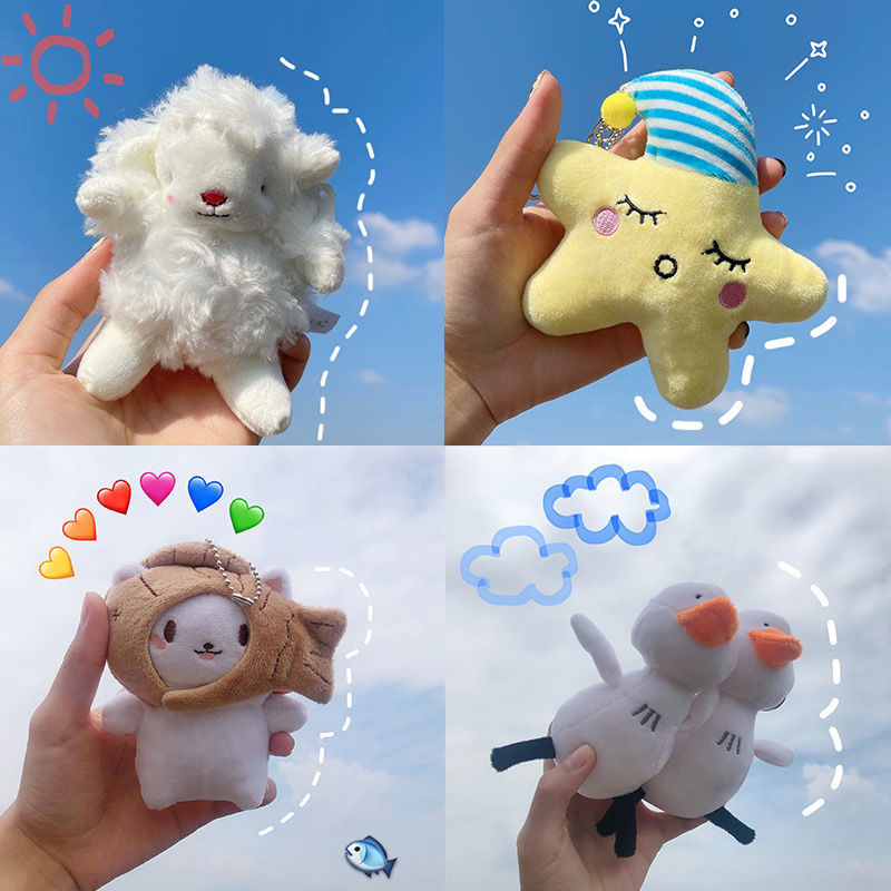 Plush school bag pendant doll backpack doll cartoon cute girlfriends pendant doll plush key chain couple