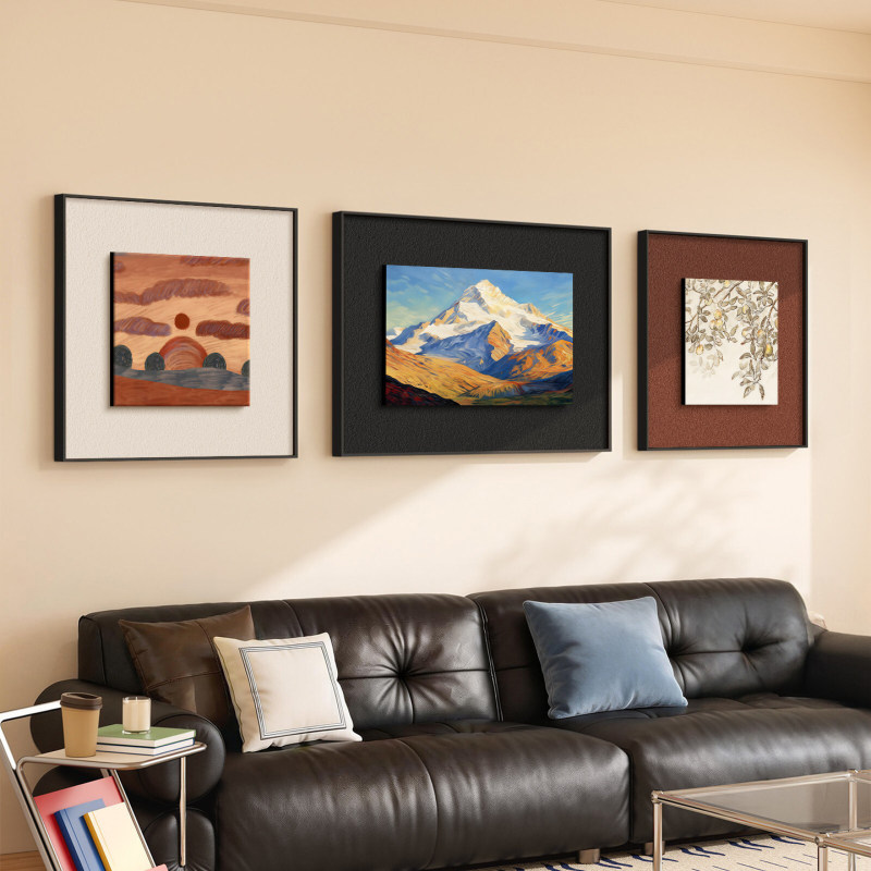 High-End Decorative Painting Behind the Sofa, Vintage-Style Art for the Living Room, Large White Wall Hanging Painting, Three-Dimensional Triptych Mural High-End Decorative Painting Behind the Sofa, Vintage-Style Art for the Living Room, Large White Wall Hanging Painting, Three-Dimensional Triptych Mural