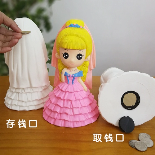 Кукла, окрашенная раскраска, игрушка из пластика, DIY, копилка для денег