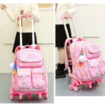 Schoolbag girls primary school student trolley one two three to six grade girls junior high school girls light childrens backpack