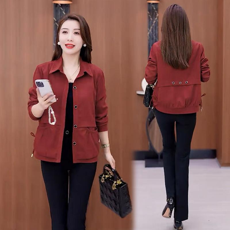 Angora Red Casual Short Jacket for Women 2026 Spring and Autumn New Style Loose Fit Petite Long-Sleeve Stylish Age-Reducing Jacket Angora Red Casual Short Jacket for Women 2026 Spring and Autumn New Style Loose Fit Petite Long-Sleeve Stylish Age-Reducing Jacket