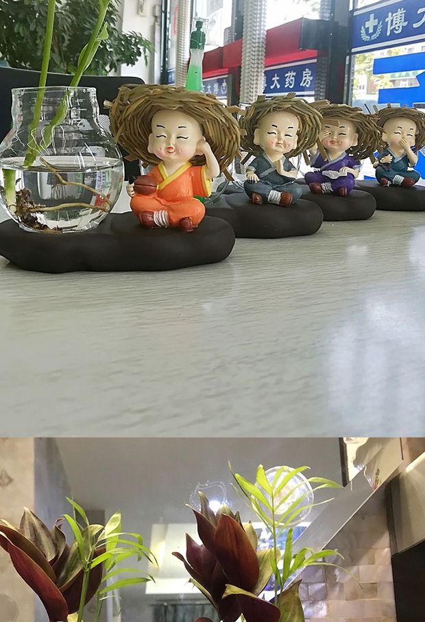 Thủy tinh trang trí sáng tạo dễ thương cặp đôi dễ thương nhà sư bình hoa chèn trang trí văn phòng nhà hoa nhỏ - Vase / Bồn hoa & Kệ thùng trồng cây
