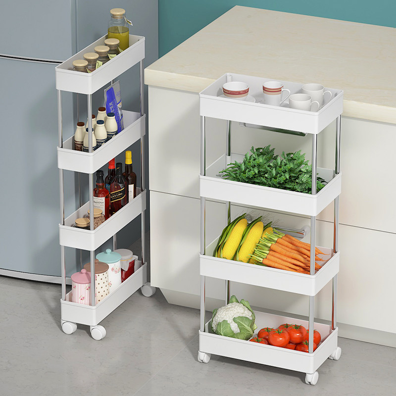 Kitchen Nip Sewn Shelving Shelf Floor Multilayer Ultra Narrow Gap Shelf Condiment Fridge Side Shelf Small Cart