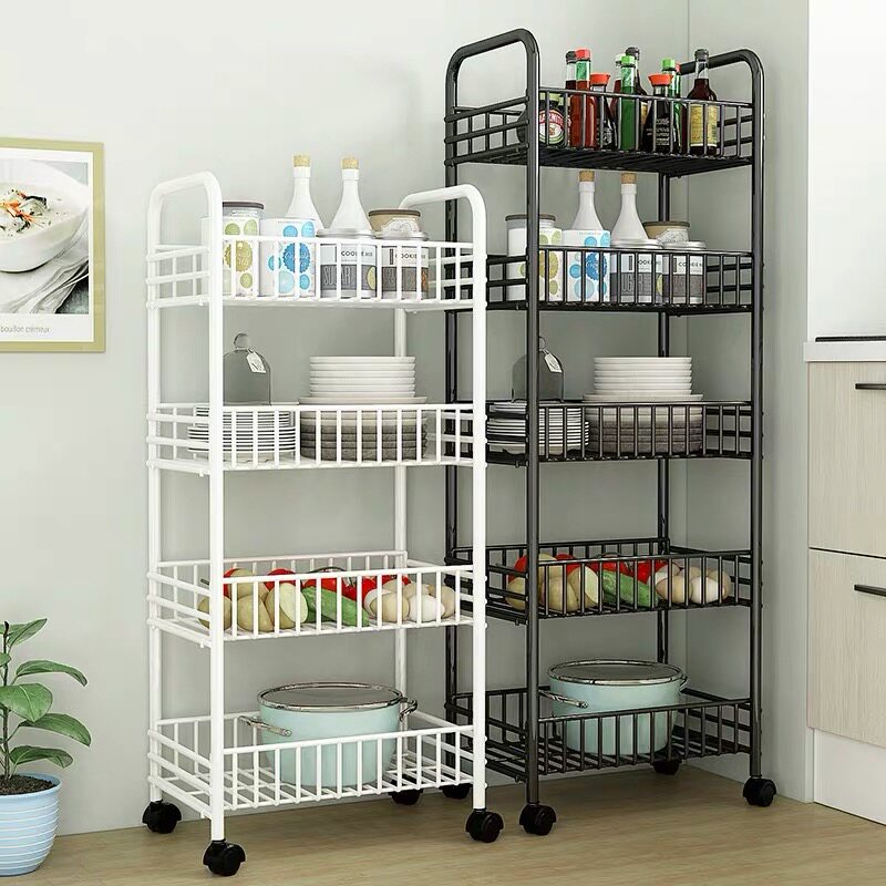 Kitchen racks seasoning fruit and vegetable snacks simple living room bathroom general debris storage multi-layer floor trolley
