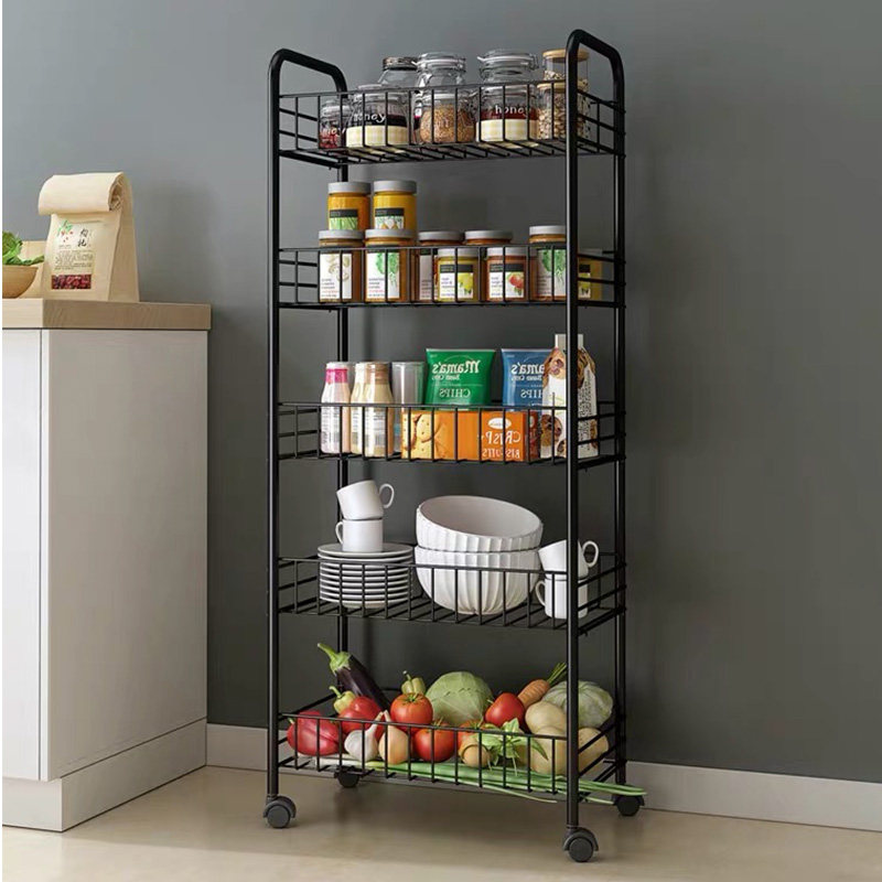 Storage rack Floor-to-ceiling multi-storey dormitory artifact snack kitchen storage rack Wrought iron bookshelf Simple bedroom storage rack