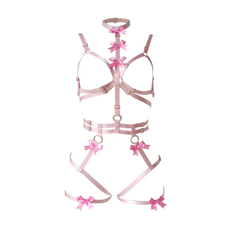Original Design Bondage Strap Pure Desire Hollow-Out Bra and Panty Set Passionate and Sexy Rope Outfit Nightclub