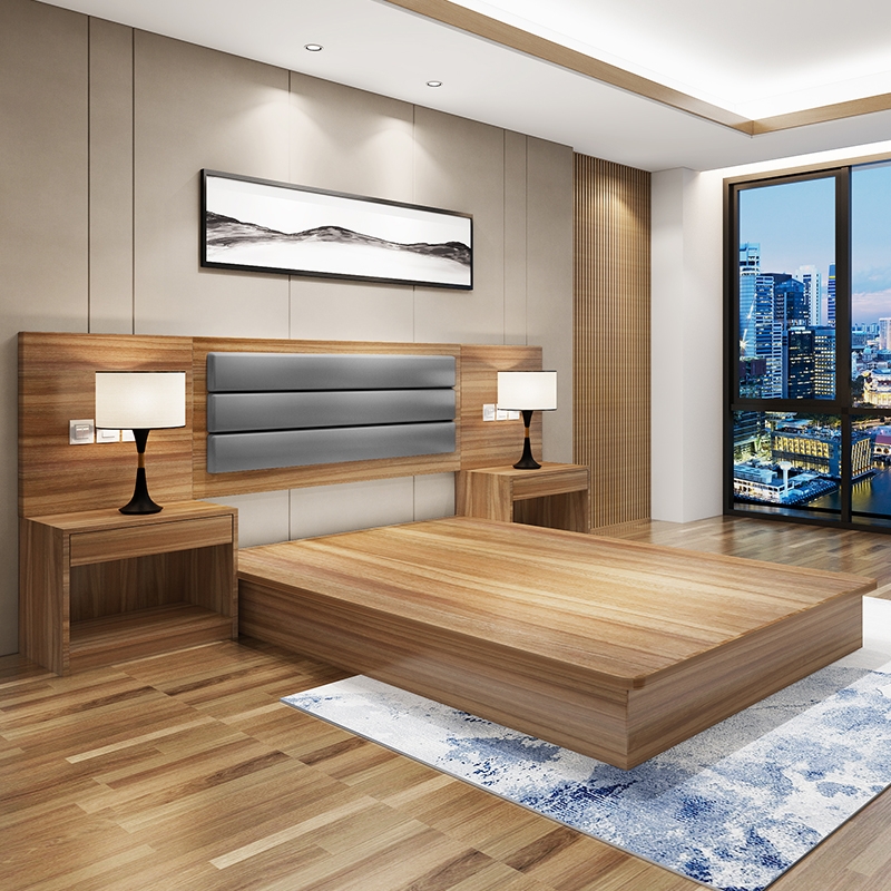 Hotel furniture Furniture Standard Complete Bed Chain Custom Minjuku Apartment Rooms Quick Guesthouse Rental Room Single Double Bed