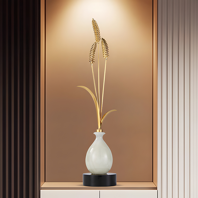 Wheat Ears Peace Copper Ornaments for Living Room Entrance, Vertical Decorations on Both Sides of Tv Cabinet, High-End Housewarming and Opening Gifts Wheat Ears Peace Copper Ornaments for Living Room Entrance, Vertical Decorations on Both Sides of Tv Cabinet, High-End Housewarming and Opening Gifts