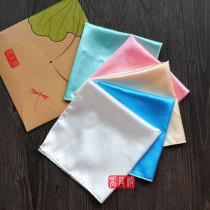 Emulated silk handkerchief handkerchief with small square towels Chinese style gift jumping dance art photo prop hand-painted embroidery plus LOGO