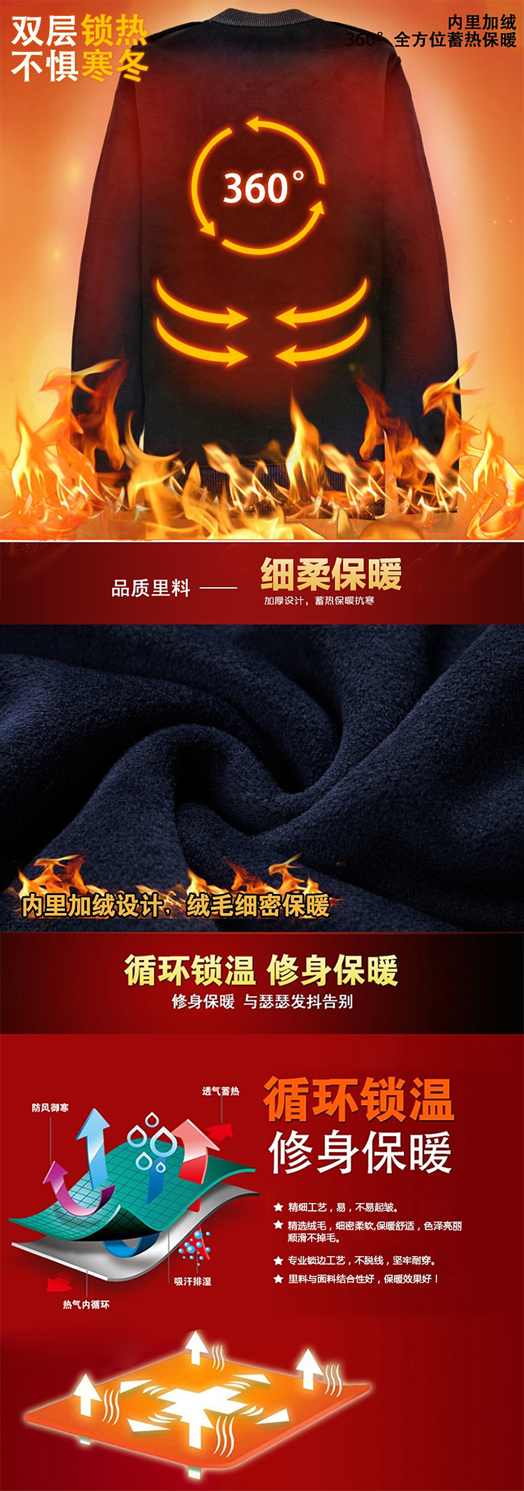 Áo len nam dài tay Nam Cực cổ tròn áo len cashmere trung niên lỏng lẻo cộng với áo len cha dày quần áo thời trang nam