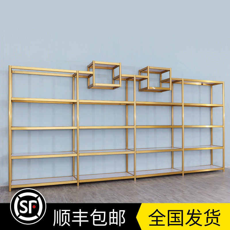 Bag display rack shoe store shoe rack light luxury shop shopping mall live shoe rack multi-functional commercial display cabinet gold