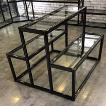 Zhongdao multi-function custom high and low platform ladder light luxury simple display rack shoes bag shopping mall window metal shelf