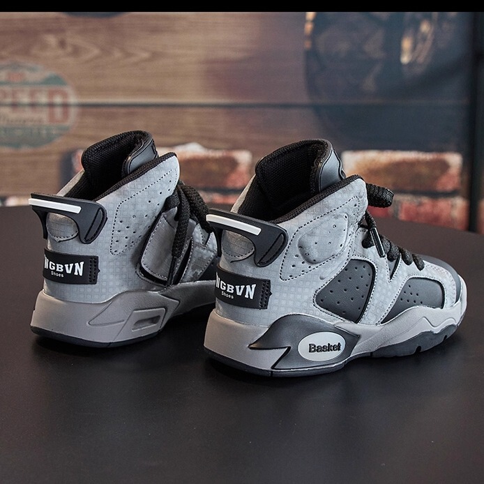 British Dhwa Kidsren's Genuine Leather Basketball Shoes 2026 Spring and Summer New Style Girls' Breathable Non-Slip Boys' High-Top Sports Shoes