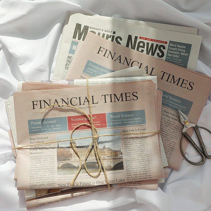 Retro English newspaper old newspaper ins photo props flower wrapping paper photography shooting paper props