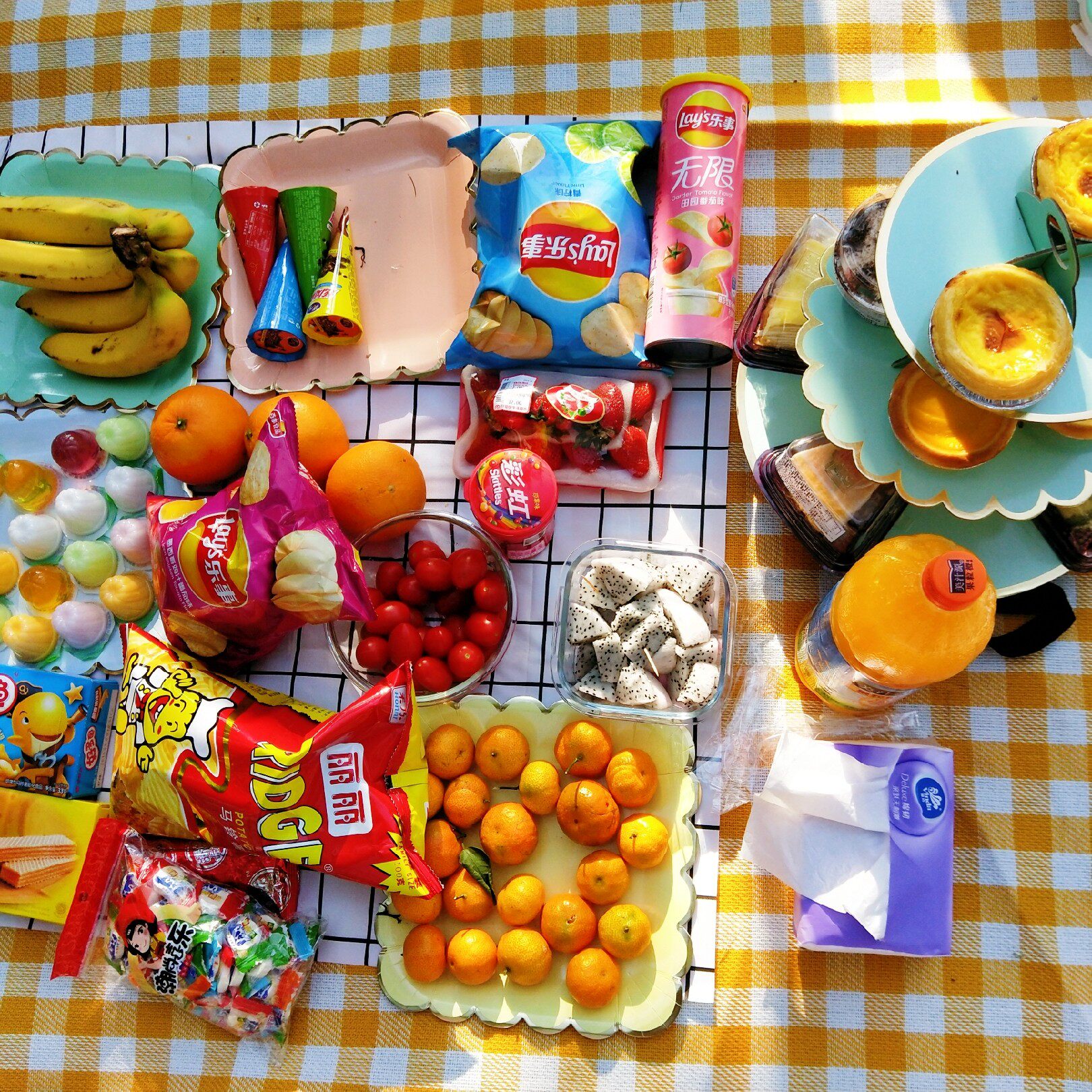 Picnic Preparation List Outdoor Set Bowls Disposable Dinner Plate Paper Tray Decor Party Cake Christmas Birthday Picnic Dining