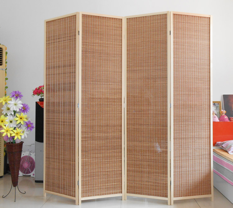 Vách ngăn phòng khách sân vườn đơn giản tre gỗ rắn gỗ Trung Quốc đẹp gấp màn hình văn phòng khách sạn gấp di động - Màn hình / Cửa sổ bức bình phong đẹp