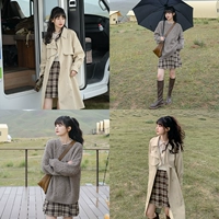 Ретро осенняя юбка в складку, А-силуэт