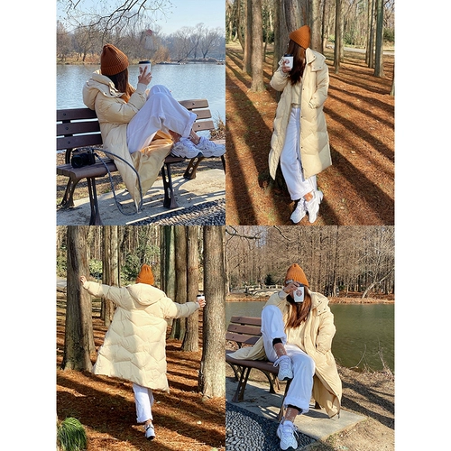 Бархатный пуховик с капюшоном, куртка, утиный пух, свободный крой