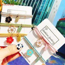 Hair Circle Summer Little Fresh Little Fresh Summer Cherry Blossom Flowers Hair Circles Small Leather Fascia Girlfriends A Pair Of Bracelet Head Rope
