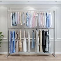 Laundry rack up and down double bar galvanized tube clothes hanger stainless steel balcony outdoor sunburn Clotheshorse Home room