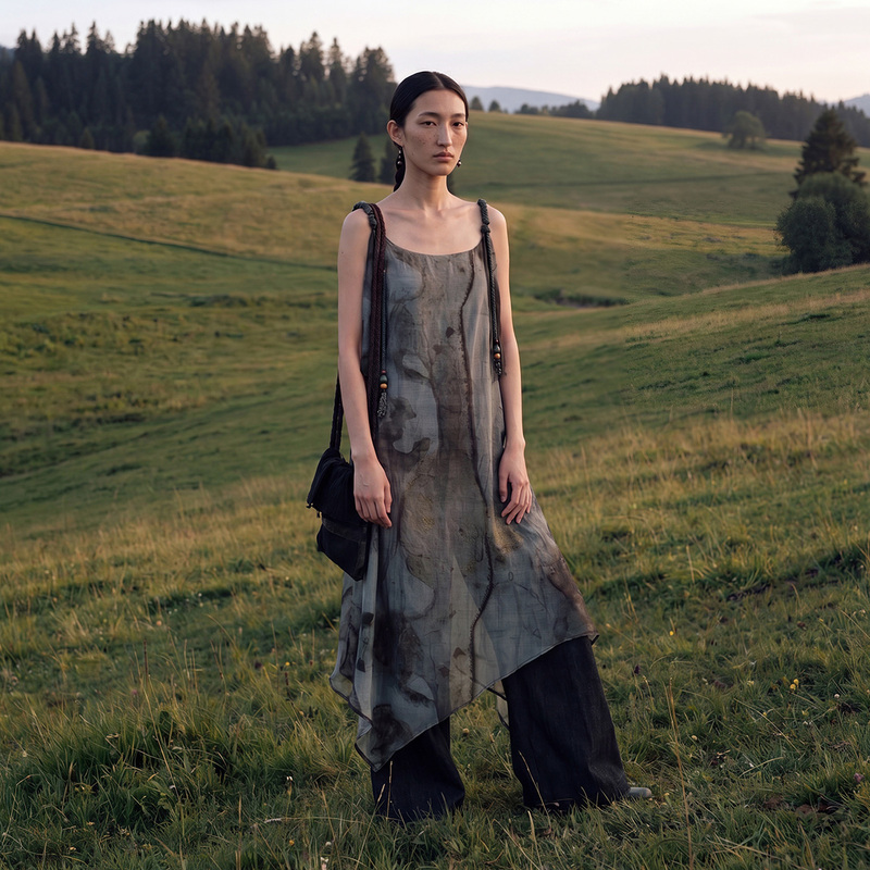 Catalpalew's Hand-Knitted Flagship Slip Dress, a Work of Abstract Art Inspired by the Aesthetics of the Ruisheng Region and the Dreams of the Lugu Lake Tourists Catalpalew's Hand-Knitted Flagship Slip Dress, a Work of Abstract Art Inspired by the Aesthetics of the Ruisheng Region and the Dreams of the Lugu Lake Tourists