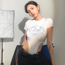 Triangle Tandem Coat Blouse Summer New Korean Version Design Sense Careless Machine Hot Brother-in-law Hollowed-out One-piece Clothing Display Slim