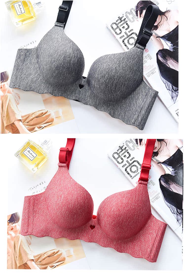 Đồ lót dày tập hợp siêu dày ngực nhỏ cô gái gợi cảm mà không cần vòng thép bên bộ sưu tập nhận sữa điều chỉnh áo ngực áo lót 2 dây