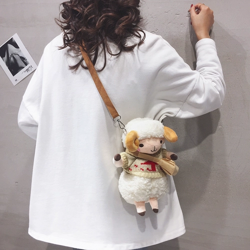 Брендовая милая сумка через плечо, плюшевая мультяшная кукла на одно плечо, сумка для телефона, новая коллекция