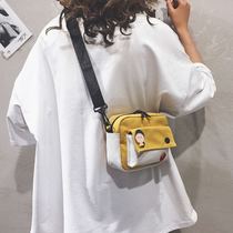 ins superfire on new canvas casual diagonal satchel women 2021 new Korean version 100 lap net red single shoulder small square bag