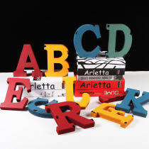 Nordic style simple retro English letter ornaments wooden creative home bedroom living room decorations pendant