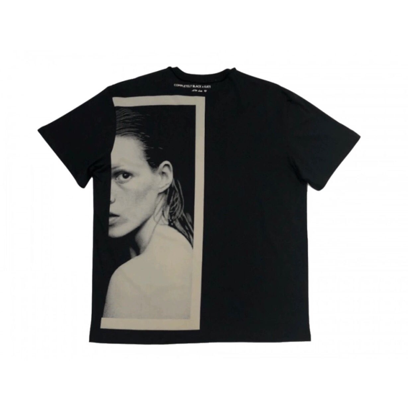 Mr Completely X Kate Forever Kate Moss Reverse-Wear Half-Portrait Casual Short-Sleeve T-Shirt