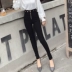 Mùa thu đông 2018 mới của phụ nữ Phiên bản Hàn Quốc của quần legging đen mỏng nữ có eo cao là quần skinny bút chì nữ quần lót lông cho nữ Quần tây thường
