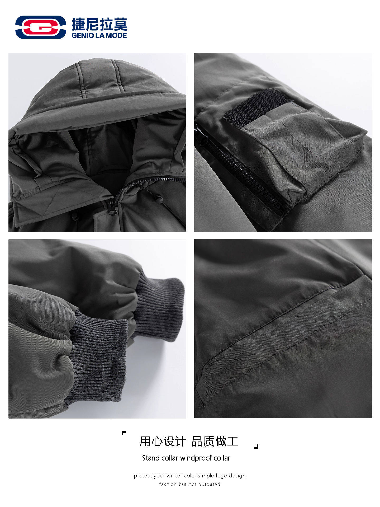 Geniolamode American Retro Fur Collar Parka down Jacket for Men, Winter Warm 90% White Duck down Workwear Coat