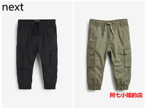 British NEXT childrens clothing 21 autumn boys and girls black overalls elastic waist double layer casual trousers baby