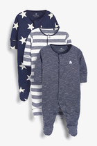 British NEXT childrens clothing 22 autumn boys navy blue star striped jumpsuit baby cotton romper 3 pieces