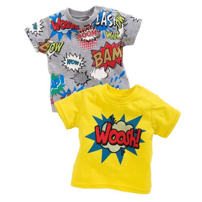 Spot UK NEXT fairyboy full cotton short sleeve cartoon exploding letter short sleeve T-shirt child blouse-Taobao