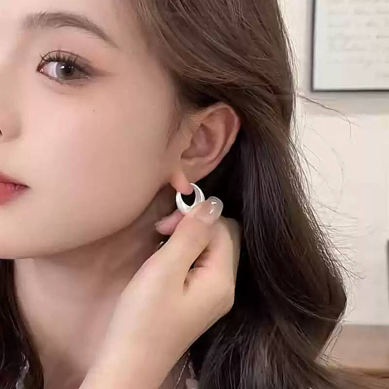 Серьги (Copper) каплеобразные, европейско‑французский стиль, серебристая застёжка, простые и элегантные 7×5 см