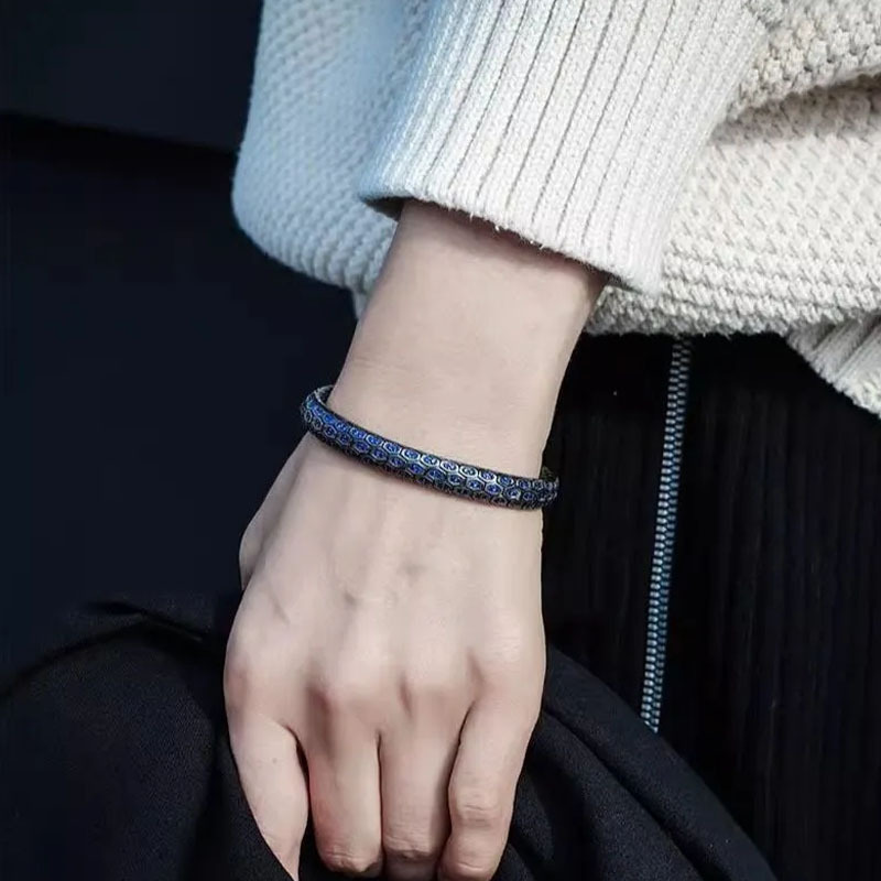 Exquisite Handmade Snake-Pattern Inlaid Full Diamond Bracelet for Men and Women, Hip-Hop Punk, Light Luxury, High-End Niche Snake Bracelet