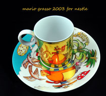 mario grasso 2003 for nestle art master illustration exquisite nestle coffee cup and saucer