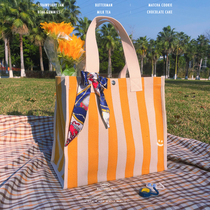 Canvas Bag Large Capacity Large Number Students Carry Book Remedial Workshop Hand Bag Hand Carrying Durable Supermarket Shopping Bag Environmental Protection Bag