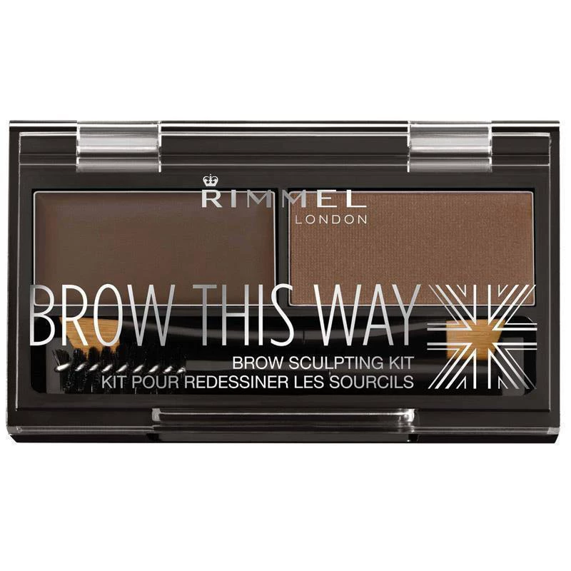 [Rimmel Brow This Way пудровый набор для бровей 003 Dark Brown]