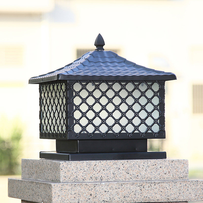 Outdoor fishing net doorpost lamp stigma lamp gate lamp waterproof wall lamp villa garden light connected to the solar LED