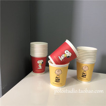 Snoopy Charlie paper cup cartoon character Paper Cup props Korean ins pattern