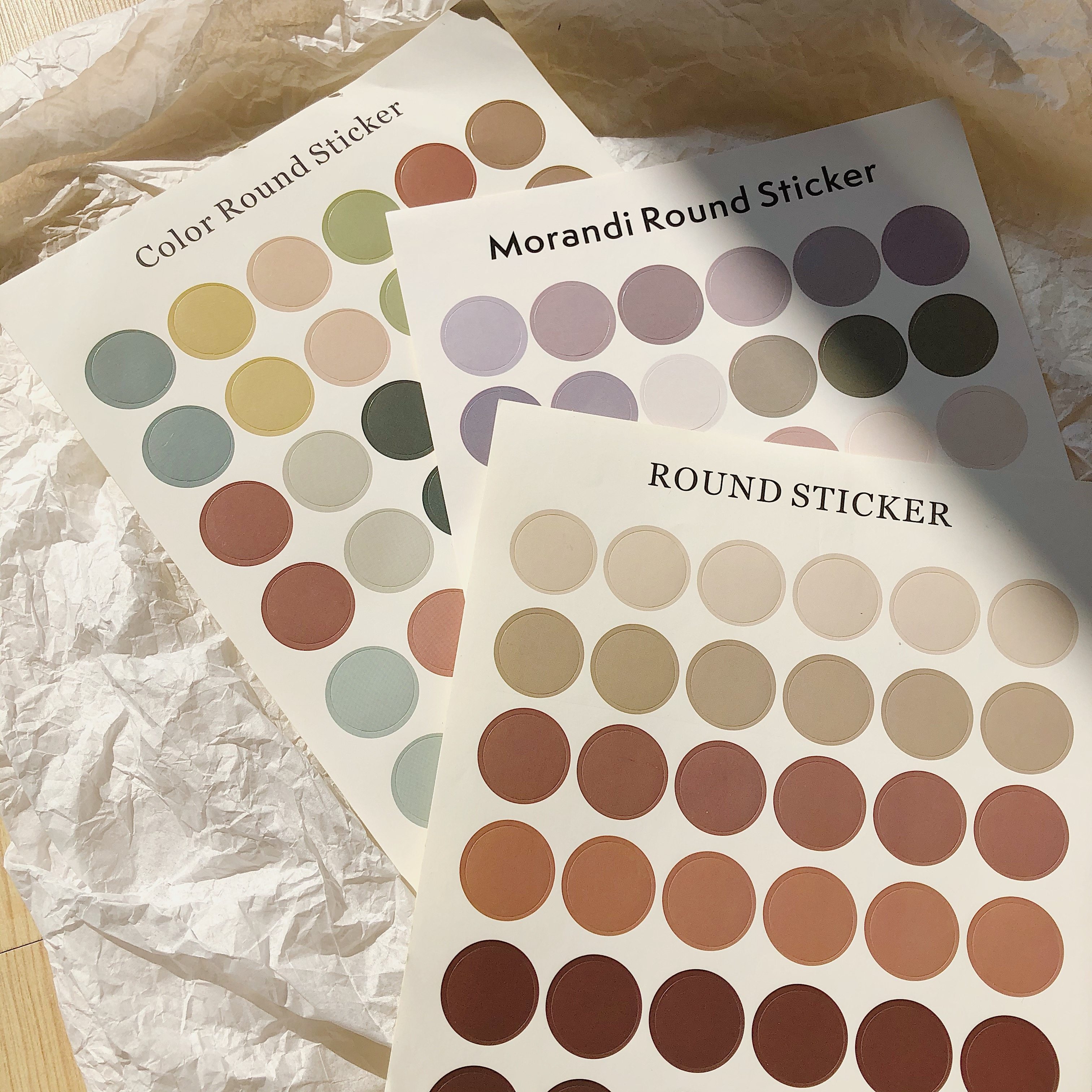 ins wind color polka dot stickers Morandi color earth color sealing stickers Hand account peripheral card stickers Photo stickers