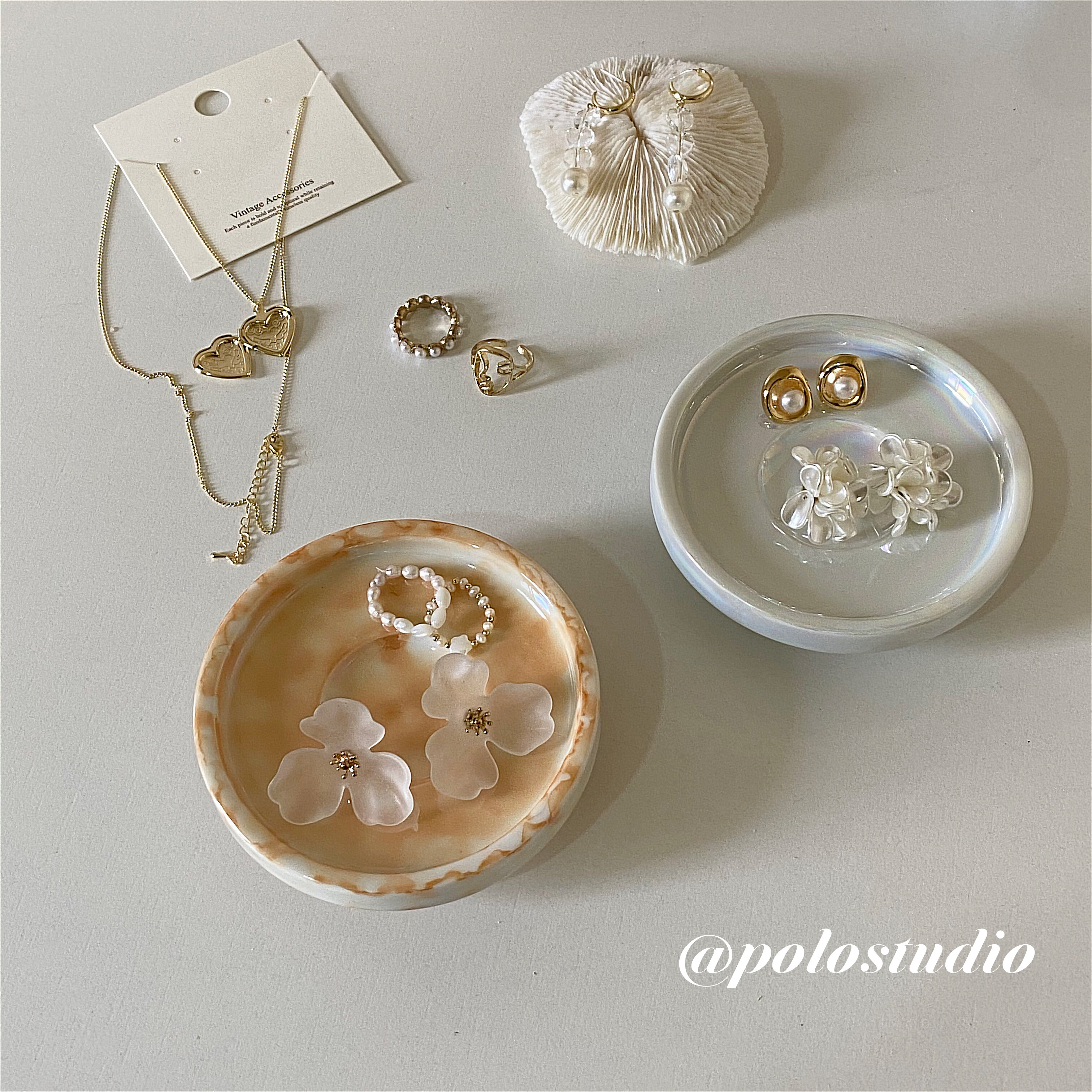 ins wind pearl glazed gradual layer of jewelry containing disc ornament containing swing disc decoration prop first decoration case