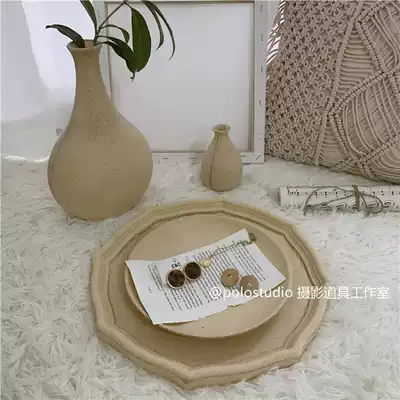 ins retro wood powder rough blank nostalgic flower plate home B & B decoration decoration dry flower plate rough retro
